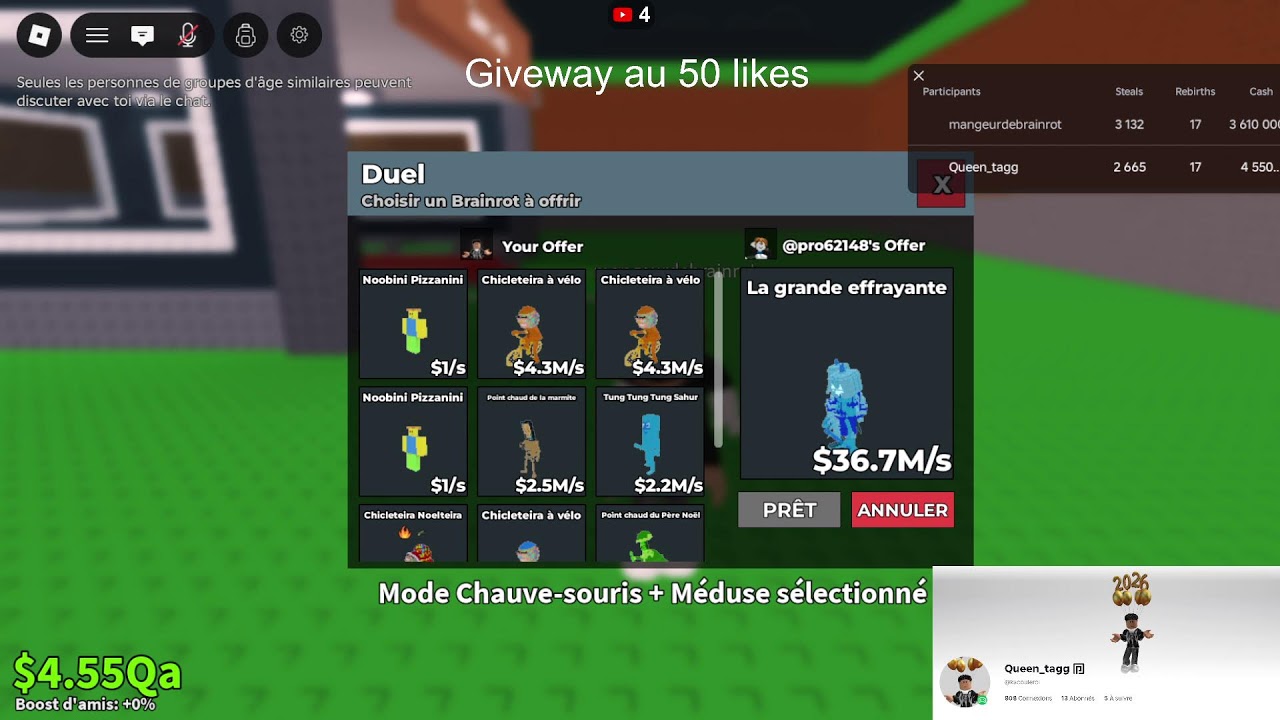 PVP (duel) ET TRADE sur steal a brainrot