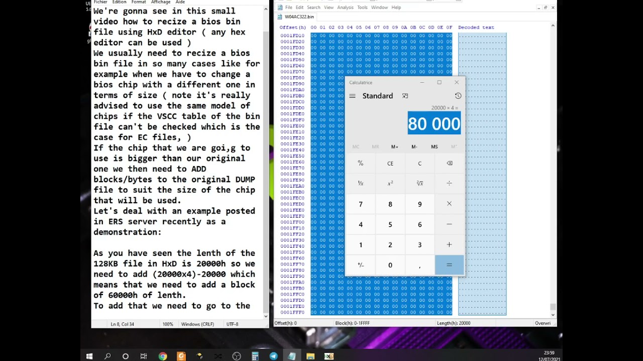 Resize Bios .BIN file using HxD ( any hex editor can be used )