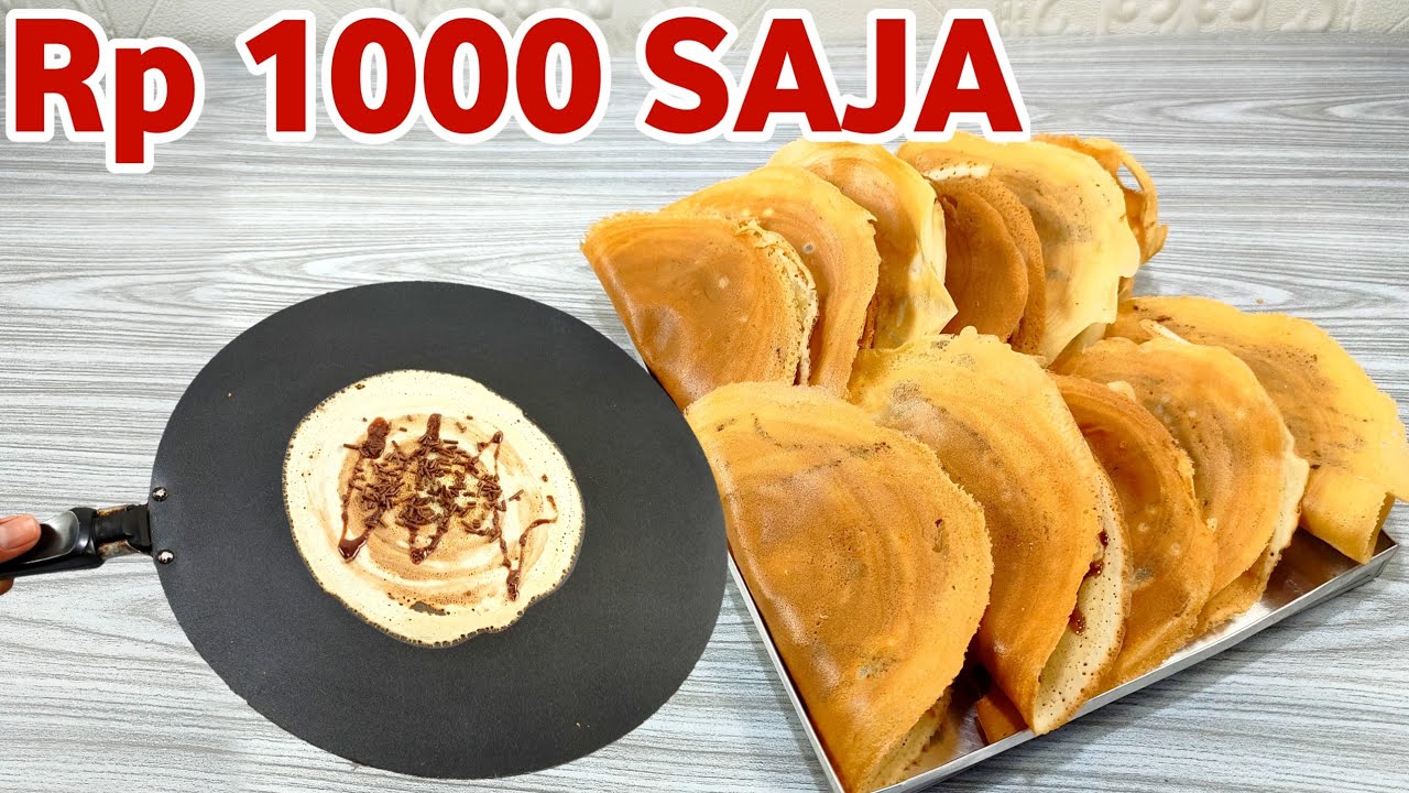 CUMA PAKE TEFLON!! LANGSUNG TUANG.. BEGINI RAHASIANYA BUAT CREPES KRISPY, CANTIK ENAK HANYA 1000AN