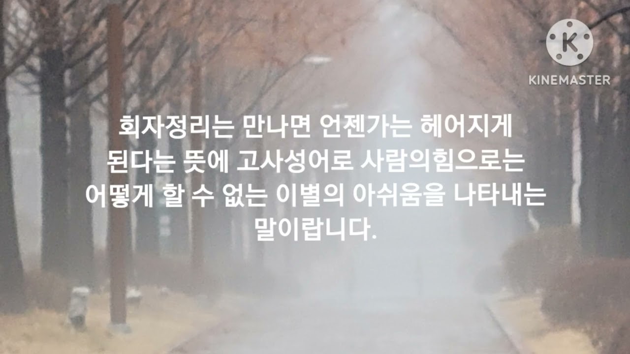 회자정리(會者定離)~고사성어 중에서         이의선(낭독)