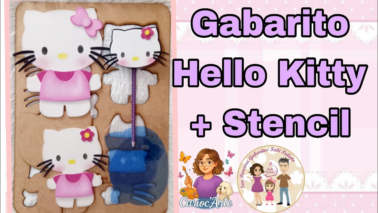 Gabarito Hello Kitty + Stencil