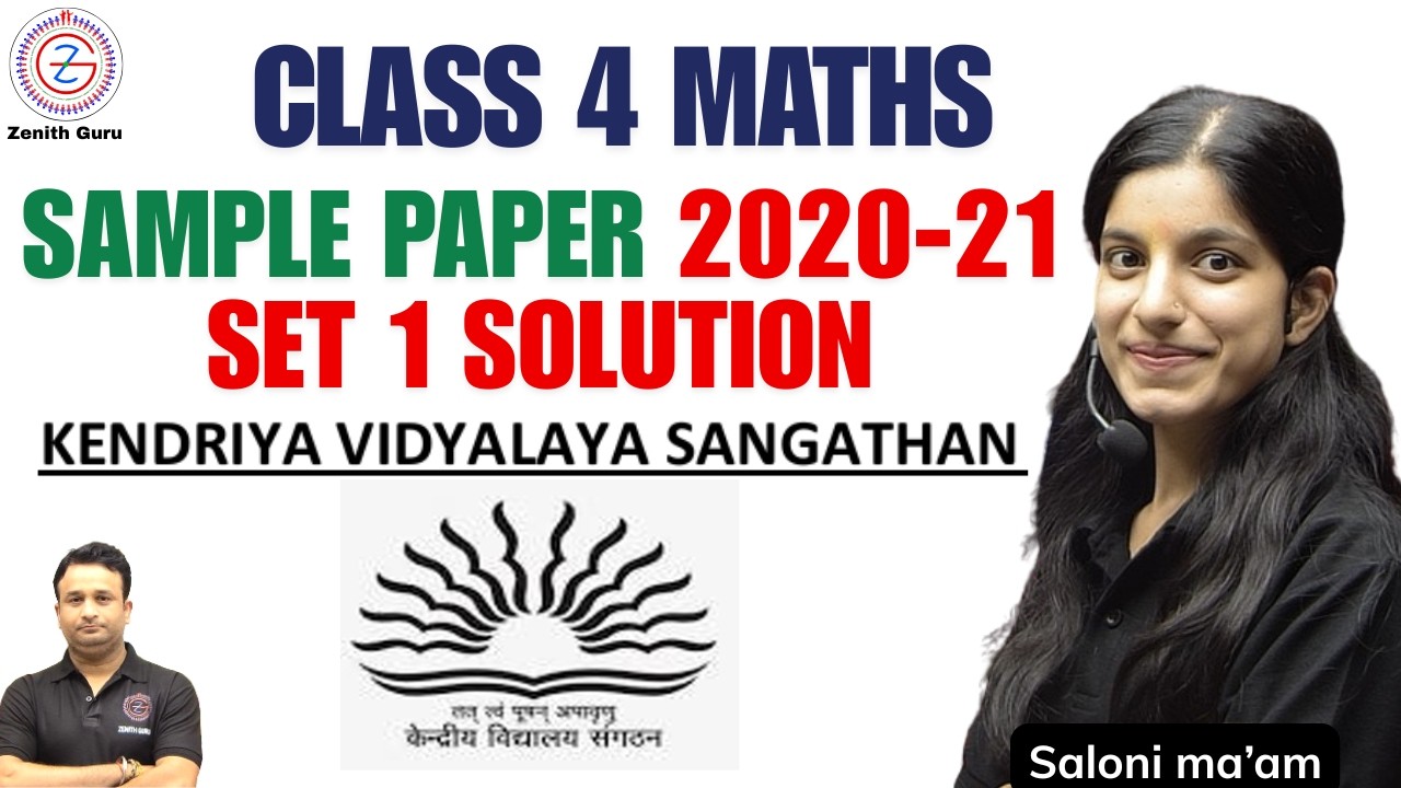 Class 4 Maths KENDRIYA VIDYALAYA Sample paper 2020-21 SET 1 solution | By Saloni ma'am #salonimam
