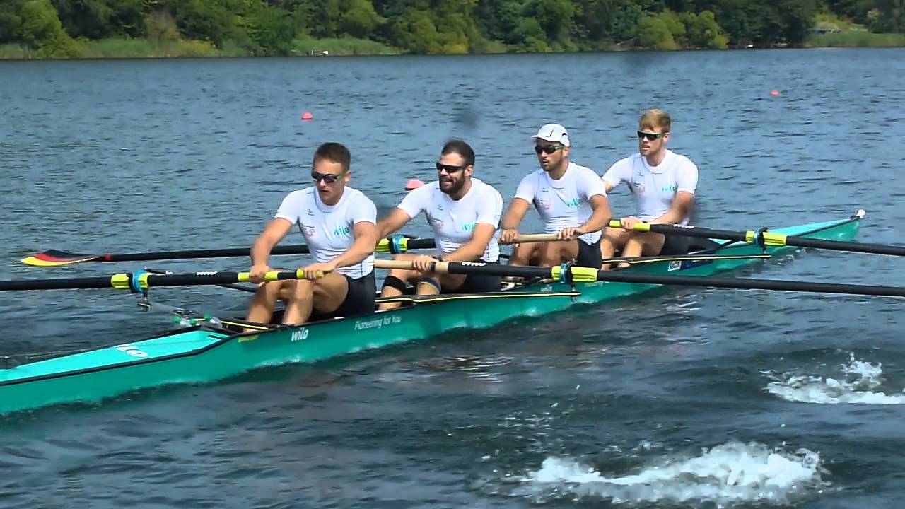 Rudern 2015: Deutschland-Vierer Korge, Planer, Wimberger, Weißenfeld, Training Ratzeburg 8/2015