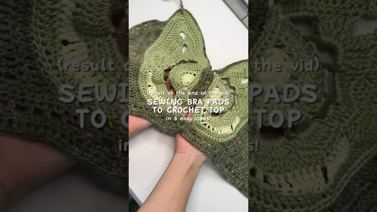 How to see bra pads to your crochet top! #crochettutorial #crochettop #crochet #crochetpattern