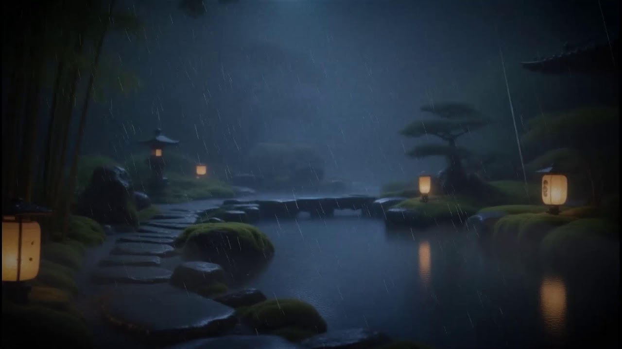 Calm and Relaxing Music for Sleep with Cicada and Soft Rain Sounds | Shakuhachi | Koto Vol. 17