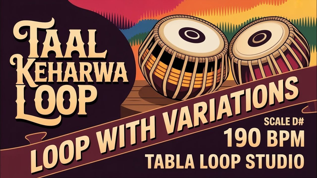 Keherwa Loop with Variations | Tempo 190 BPM | D# Kali 2 | Songs #tabla #tablaloopstudio