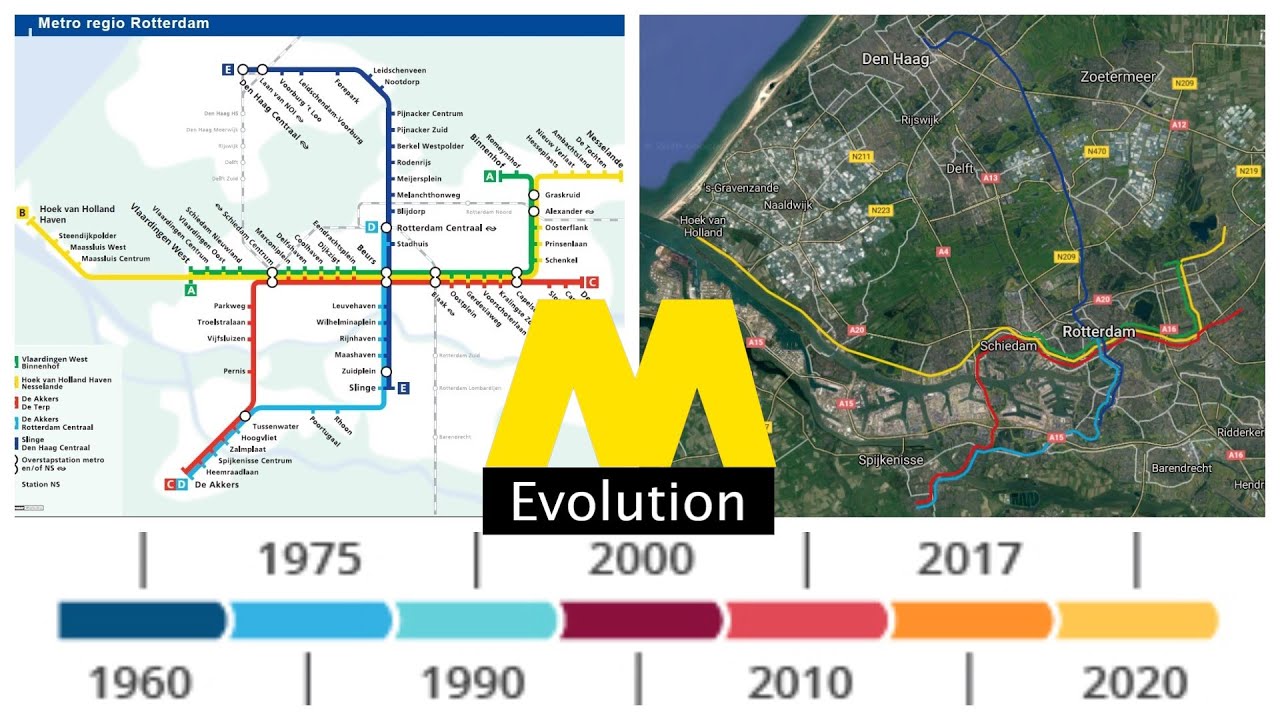 The Evolution of the Rotterdam Metro network (1968-2022)