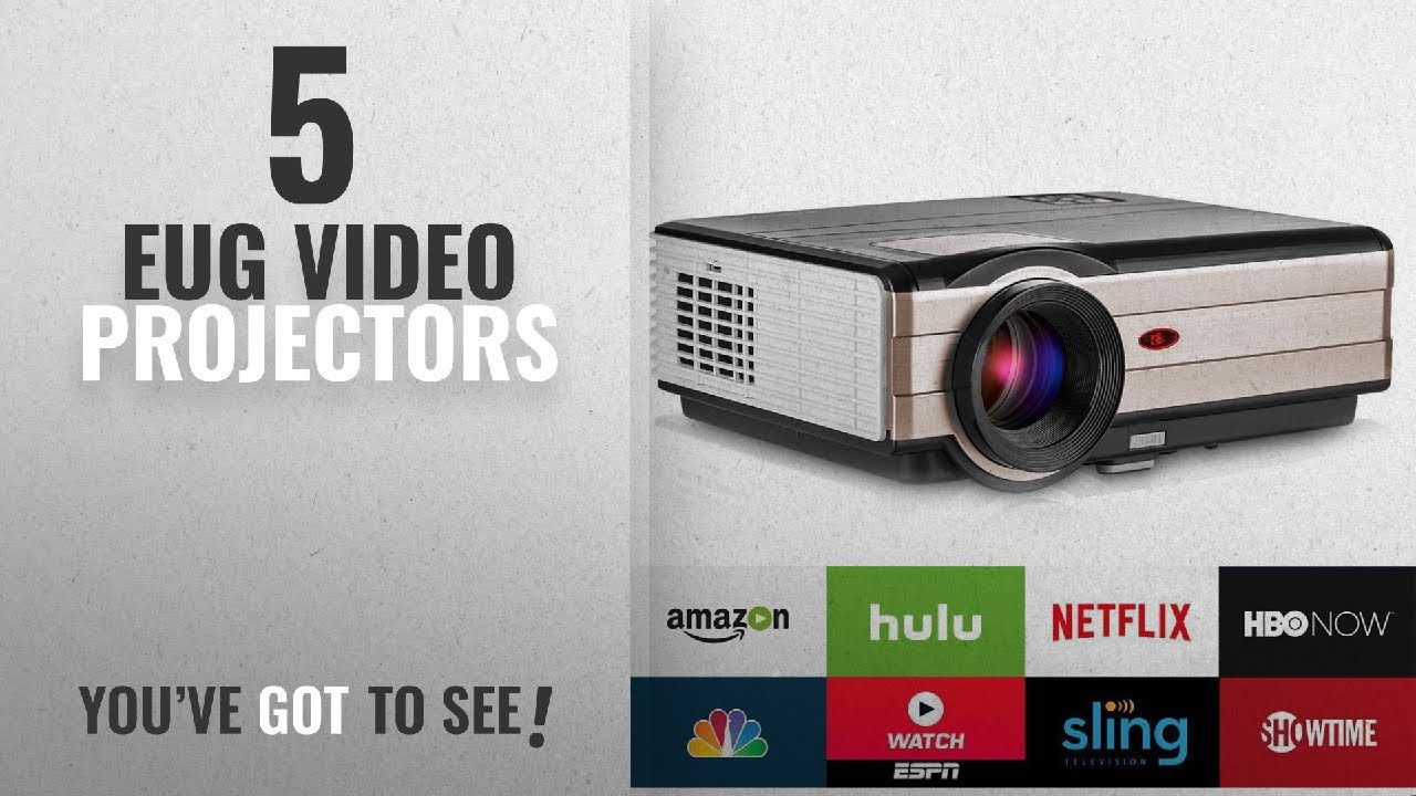Top 10 Eug Video Projectors [2018]: Video Projector Wireless 3500 Lumens, Android WiFi LCD 200‘’