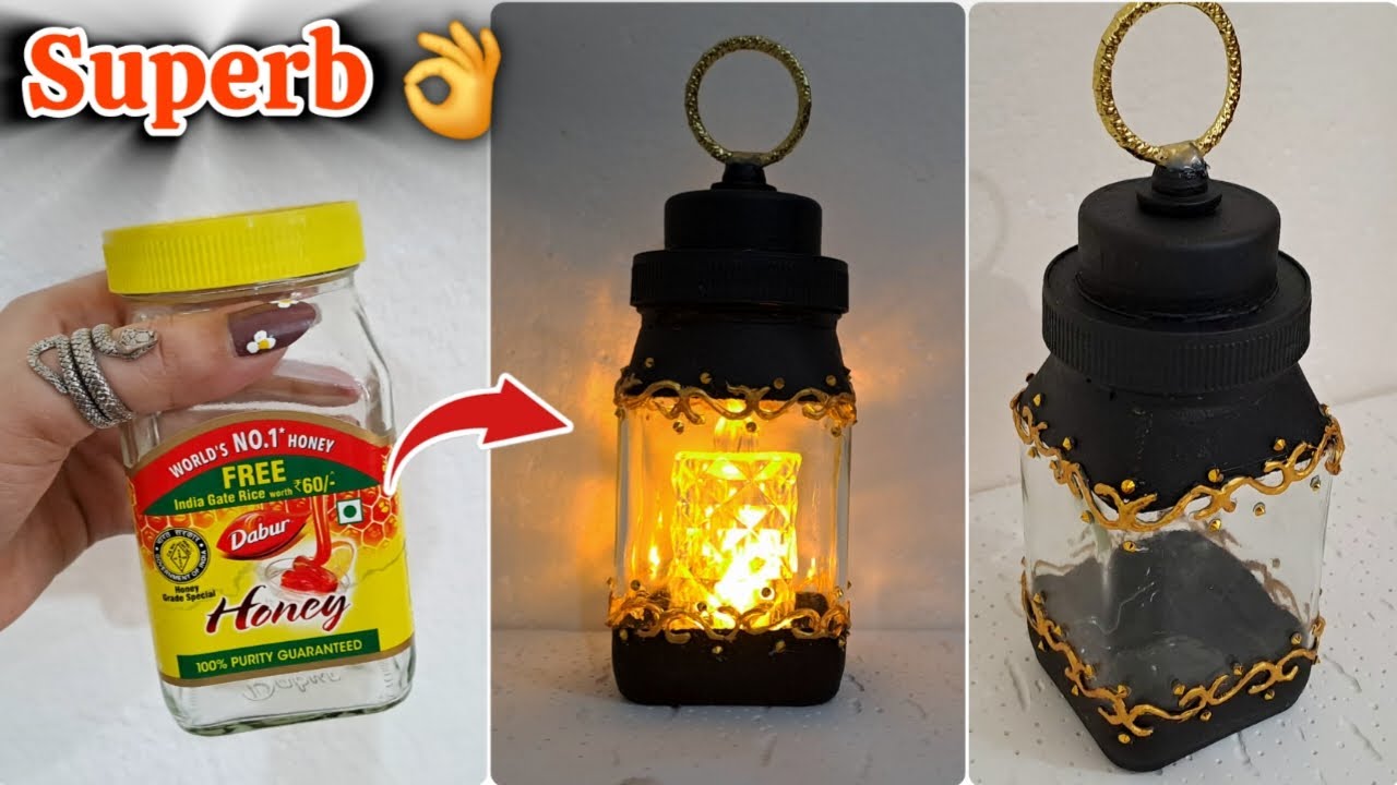 Waste Bottle Decoration Ideas! Empty Glass Bottle Reuse Ideas | Upcycling | Lamp