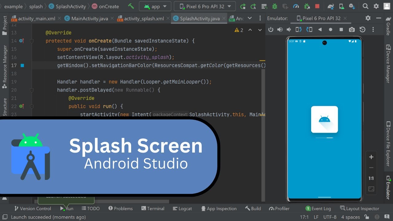 How to make a simple splash screen Android Studio