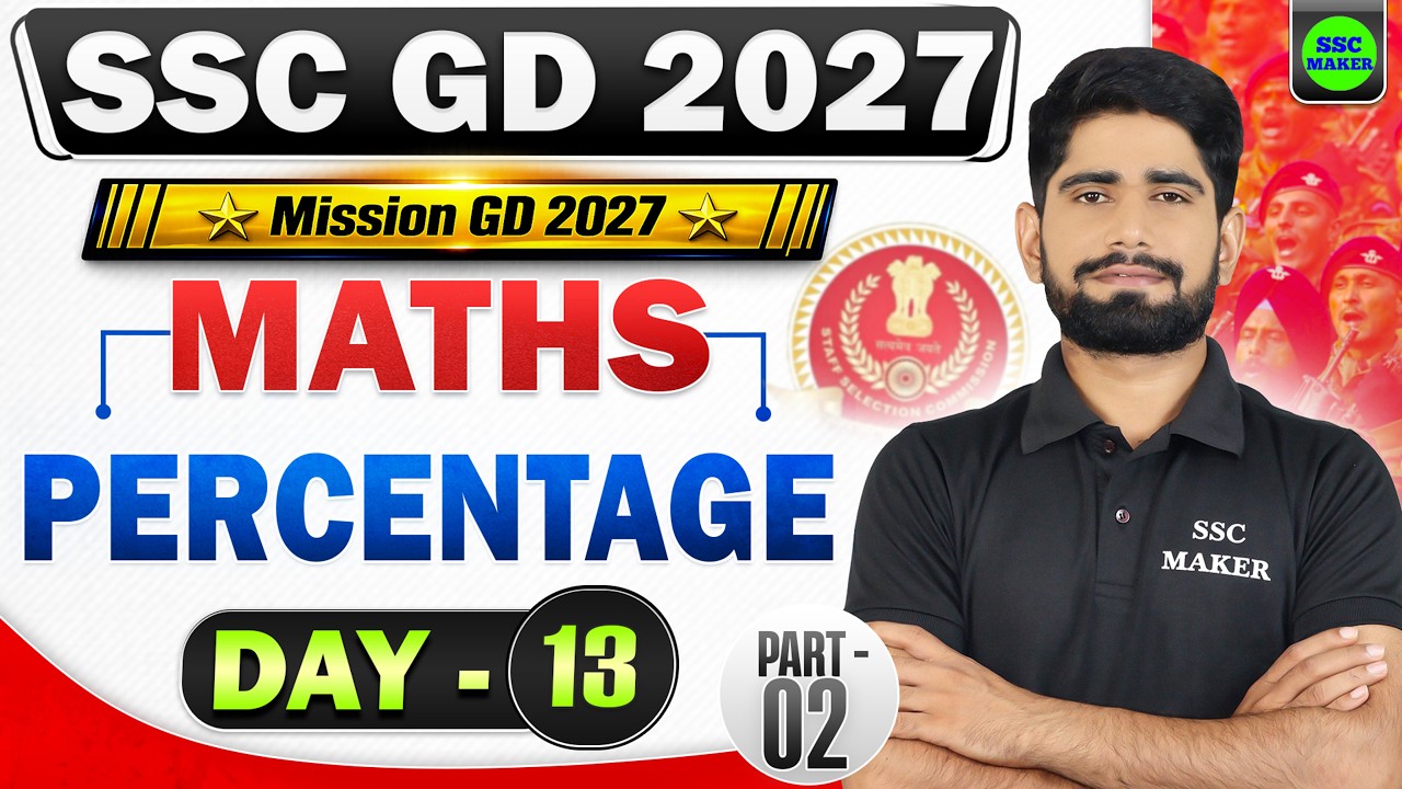 SSC GD 2027 : Maths Percentage (प्रतिशत) | SSC GD Maths Practice Set | SSC GD Maths Class, SSC MAKER