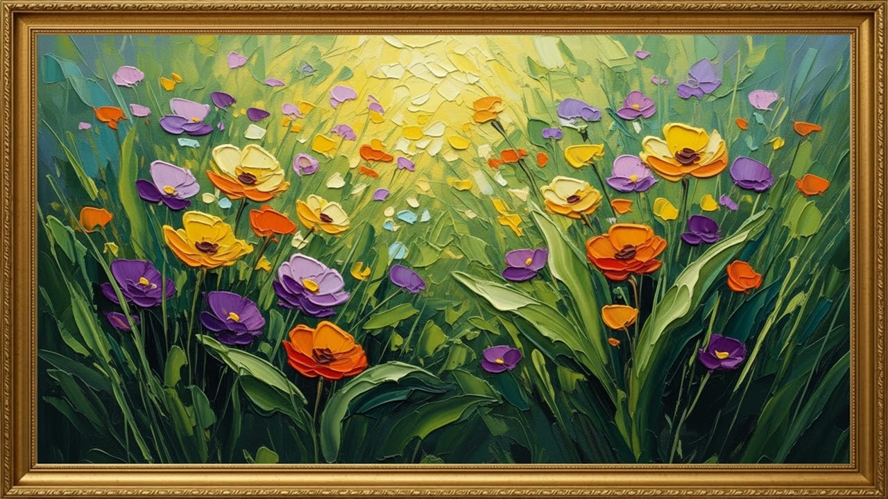 Fresh Spring Meadow Flowers | Nature-Inspired Oil Scene