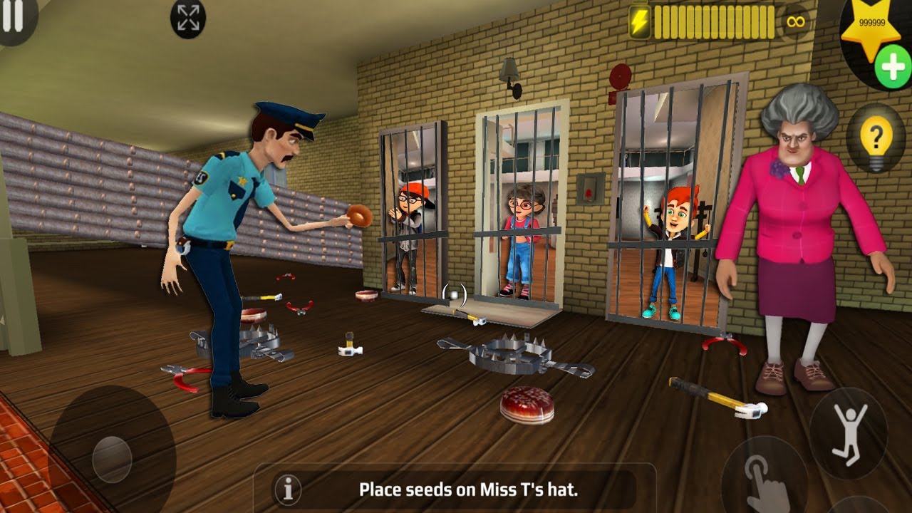 Scary Teacher 3D - троллинг мисс Т, множество лестниц и ловушек (мод-меню), часть 5464 #scaryteac...