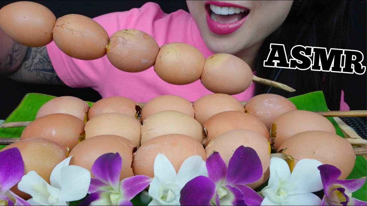 ASMR GRILL EGGS THAI STYLE (SOFT RELAXING EATING SOUNDS) LIGHT WHISPERS | SAS-ASMR