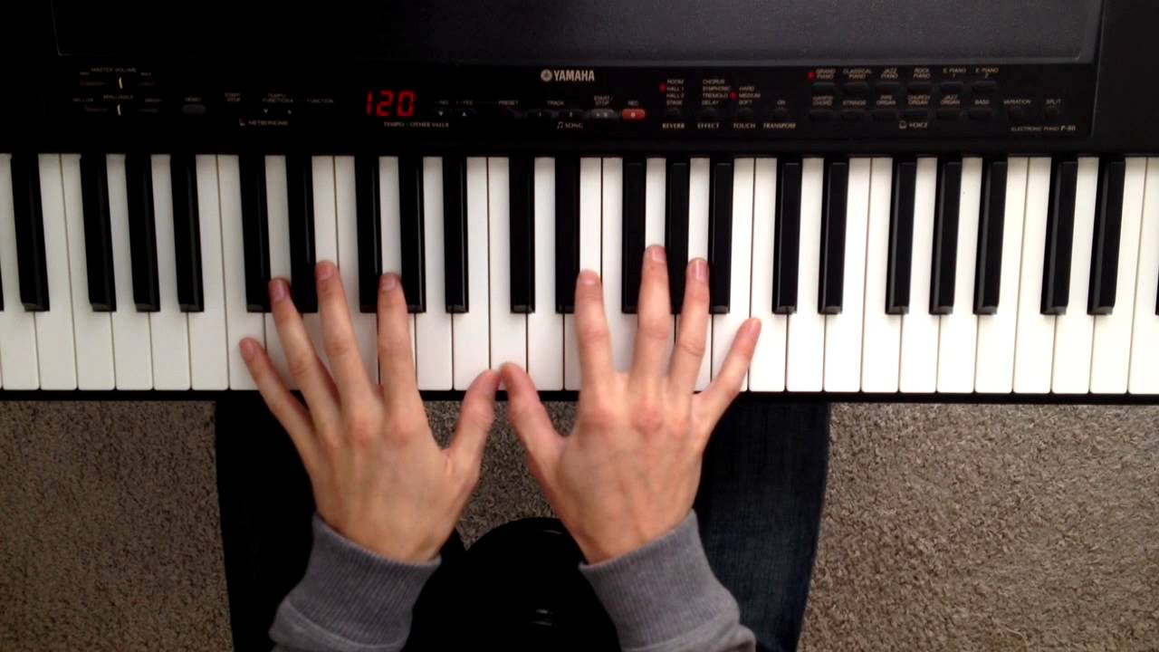 Ejercicios para piano. Escala de Acordes mayores