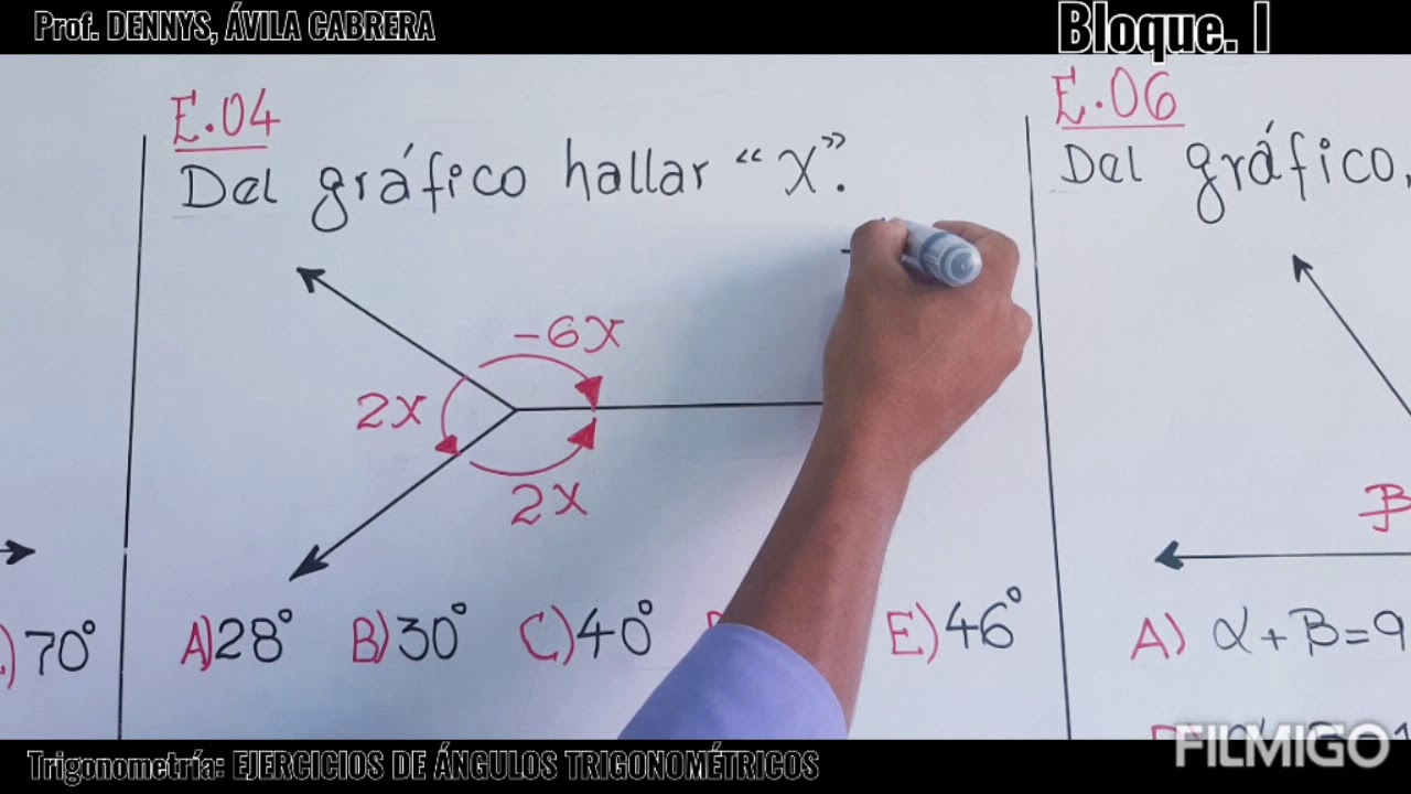 Bloque I: 1° EJERCICIOS DE ÁNGULOS TRIGONOMÉTRICOS