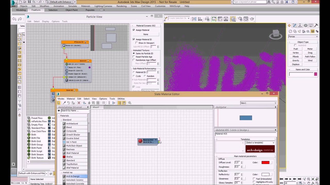 3dsMax Design pFlow animation