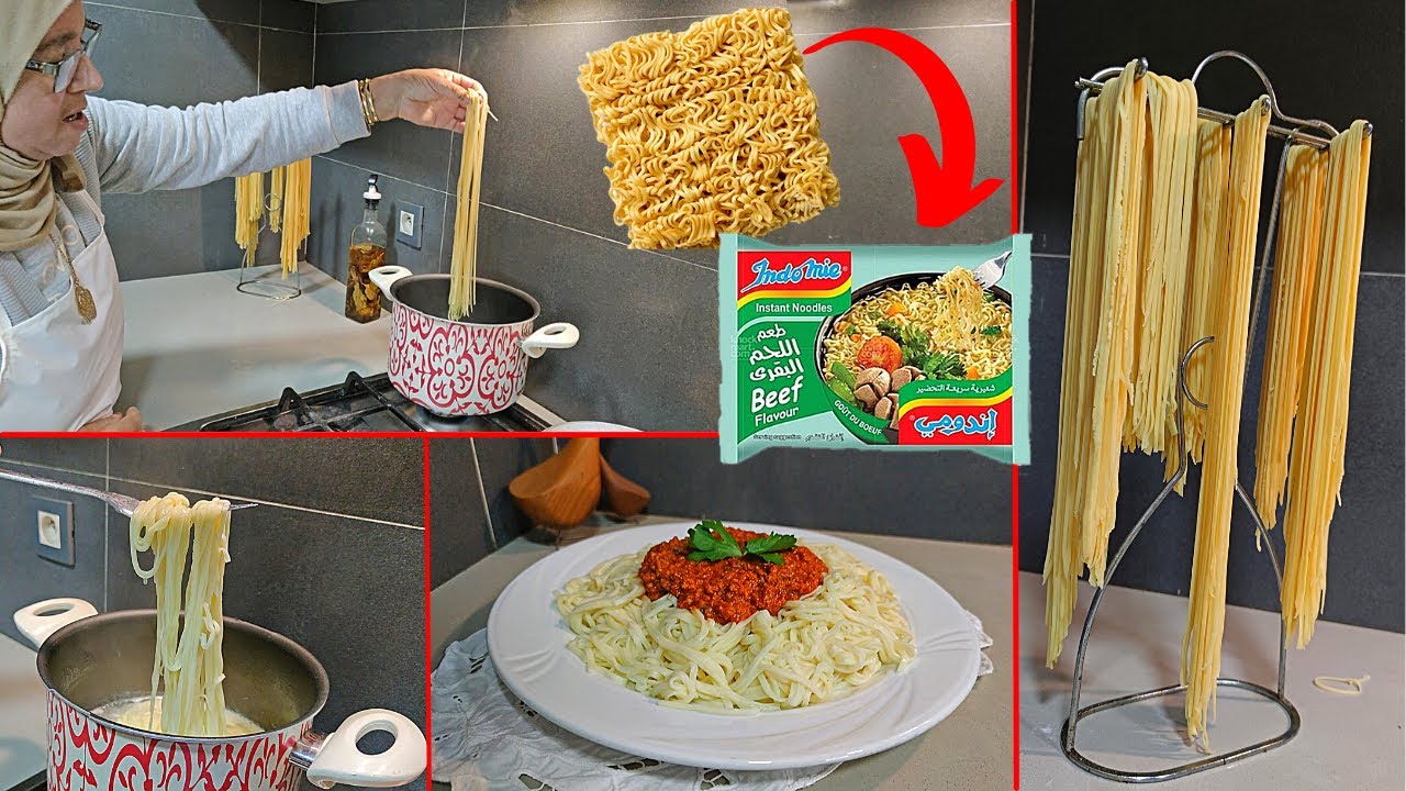 ديري مفاجئة لمالين دار حضري عجينة سباكيتي ليباط 🍝يكلو عليها صبعانهوم💪 مع طريقة اندومي les spaghities