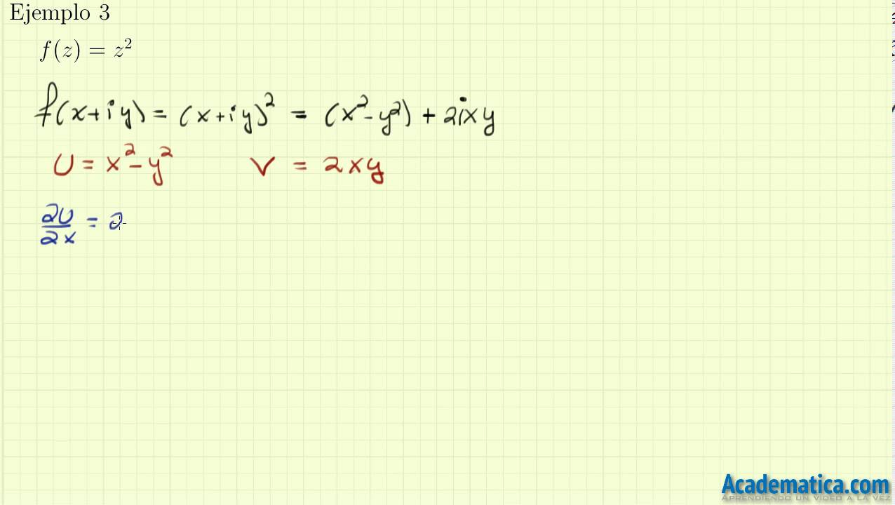 Ejemplos de ecuaciones de cauchy-riemann