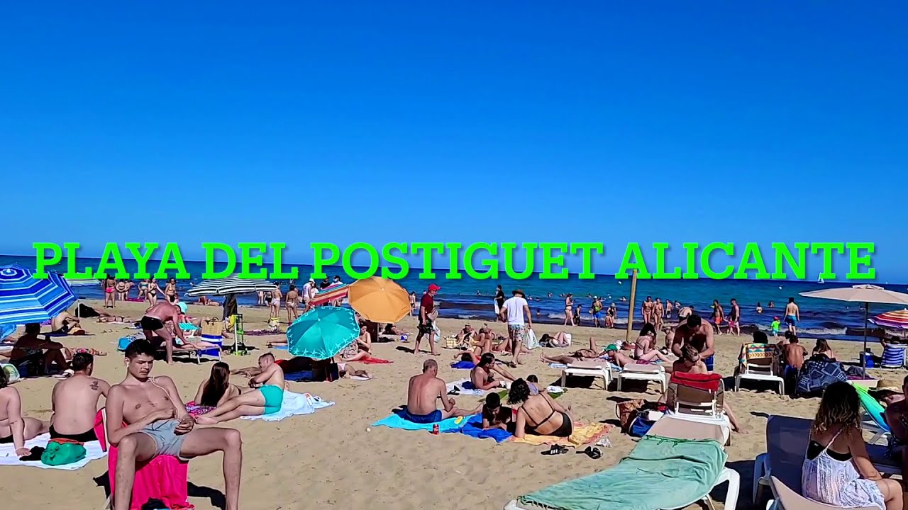 Walking tour Playa del Postiguet Alicante   2021    HD 1080p