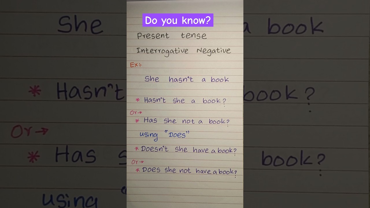Interrogative negative, present in possession 🌱💯✅ 