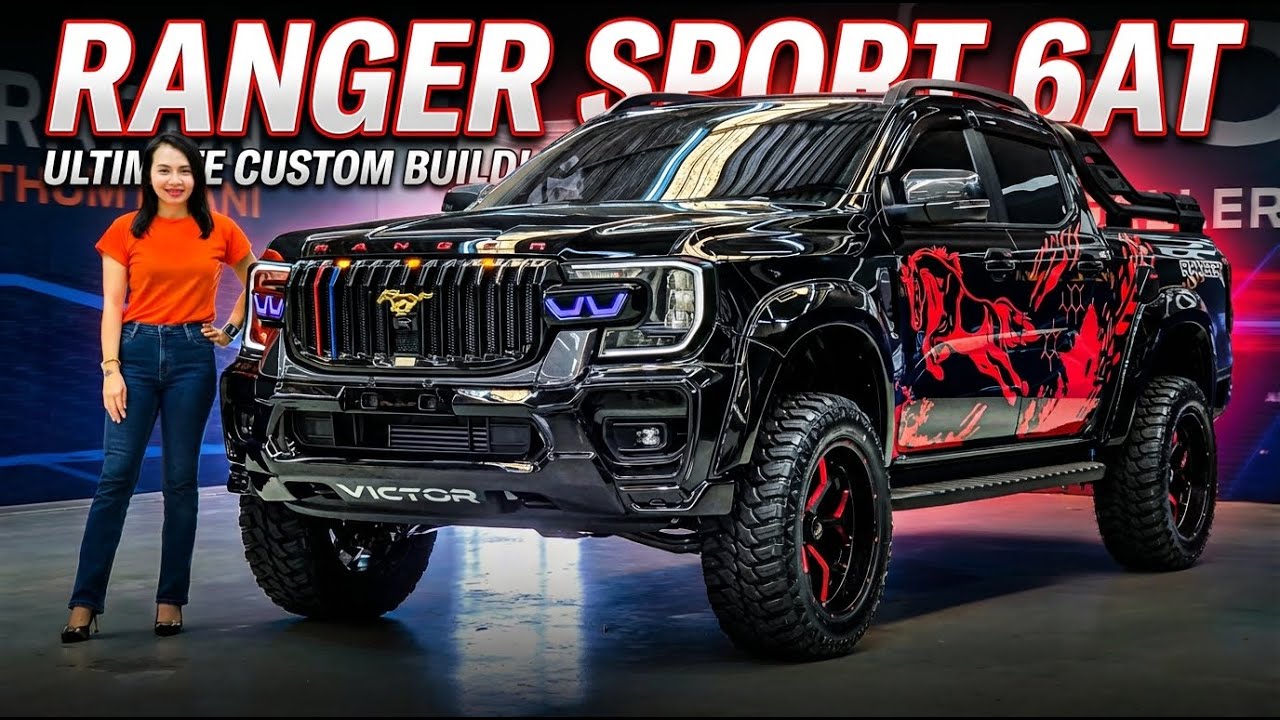 รีวิว Ford Ranger Sport 6AT แต่งสวย ยก 2 นิ้ว ล้อ 20 ชุดหน้า Victor โรบาร์ Outlander