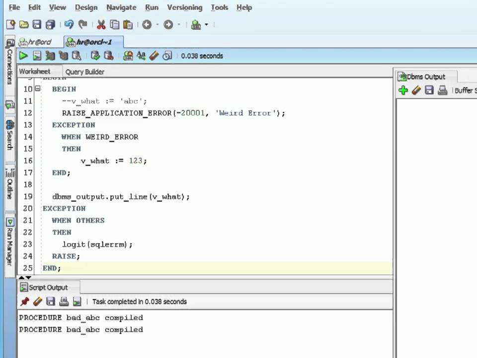 Oracle PL/SQL Tutorial -  Suggestions for Exception Handling
