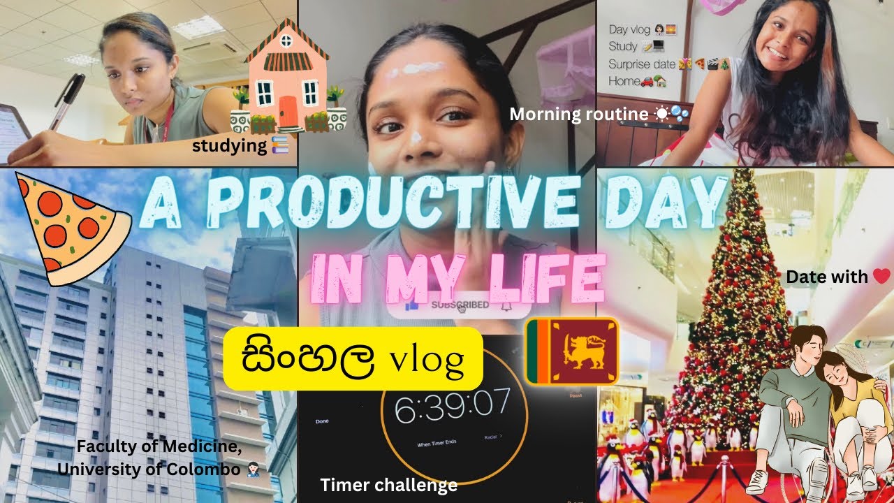 A productive day in my life 👩🏻‍⚕️📚👩‍❤️‍👨🍕|Medical College |Sri Lanka |සිංහල vlog | study vlog