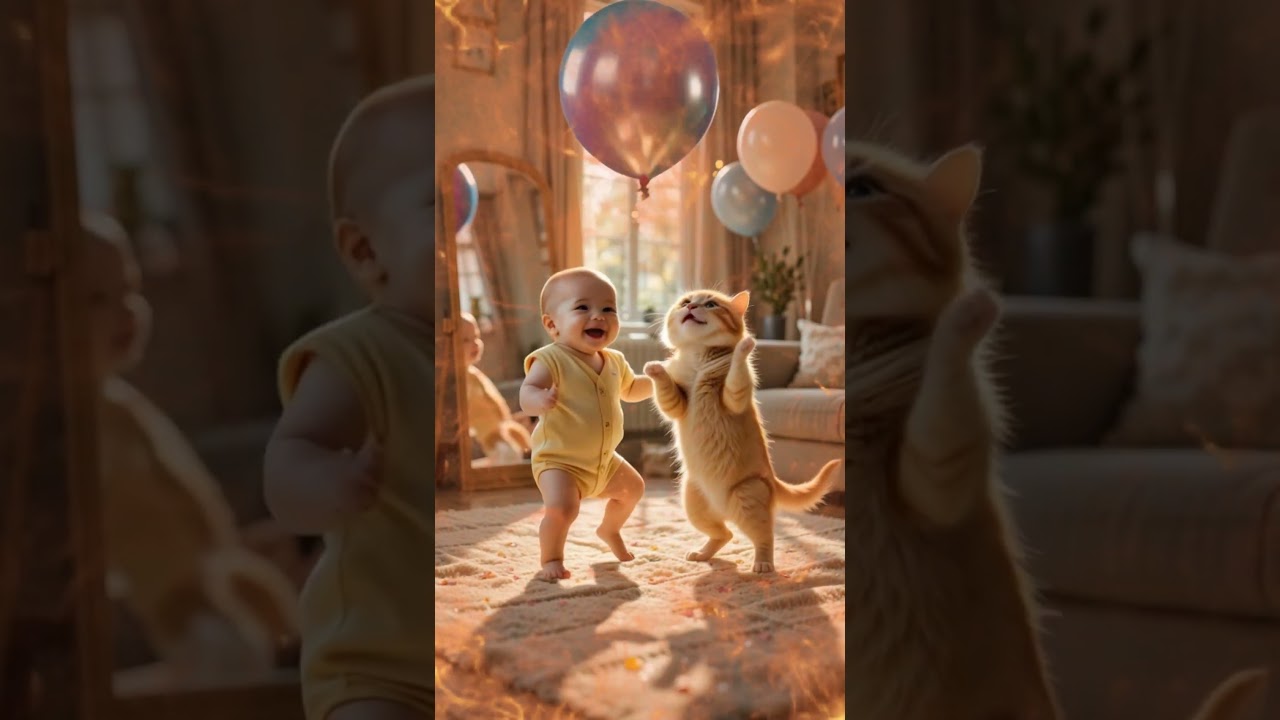 Baby & Cat Dance Battle 💃🐱 | Cutest Thing Ever!