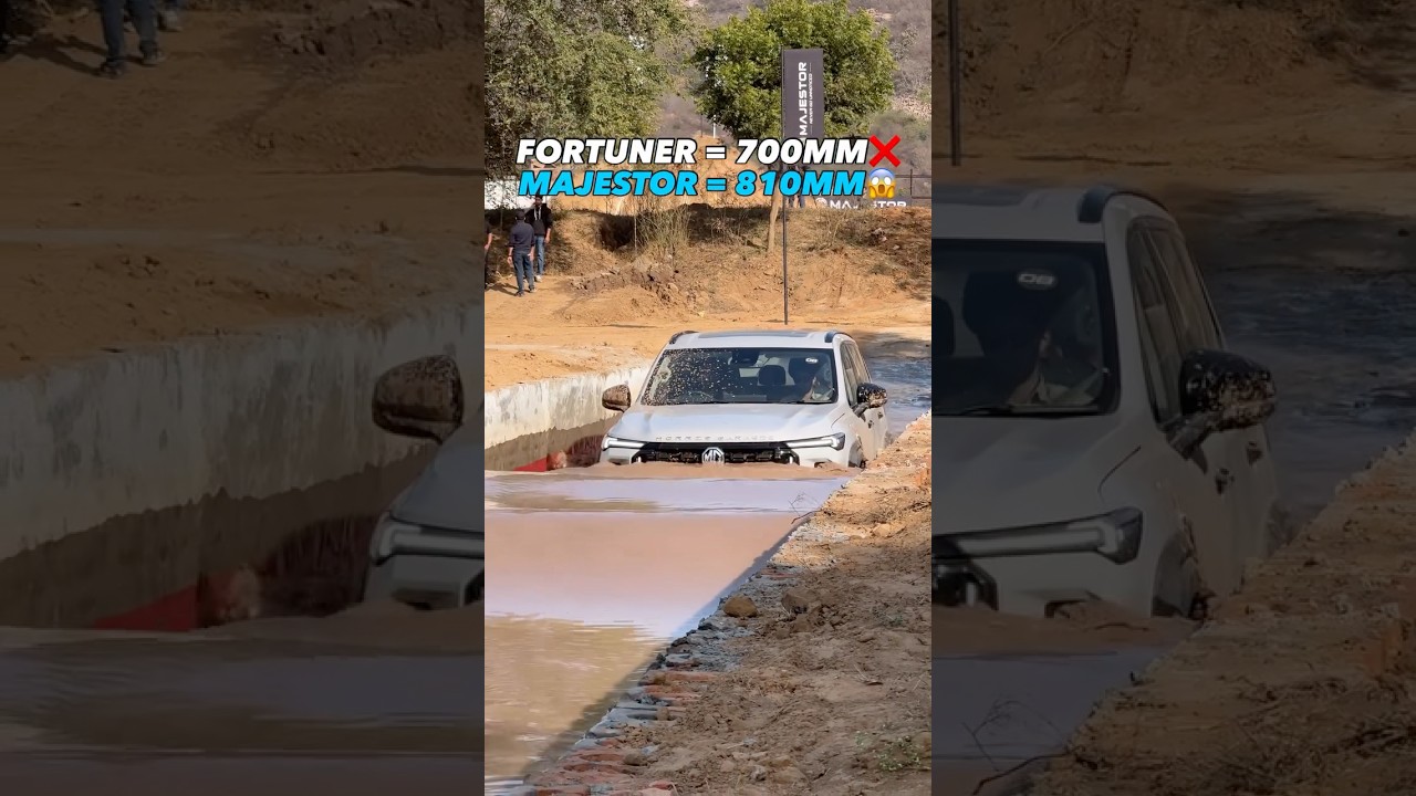 MG Majestor SUV Can Wade 810mm of Water 💧 | Fortuner 700mm Comparison!🥵 #fortuner #mgmajestor