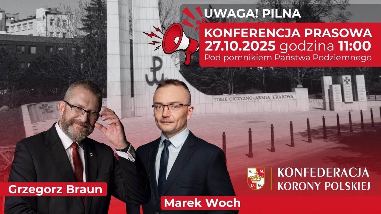 GRZEGORZ BRAUN I MAREK WOCH KONFERENCJA PRASOWA