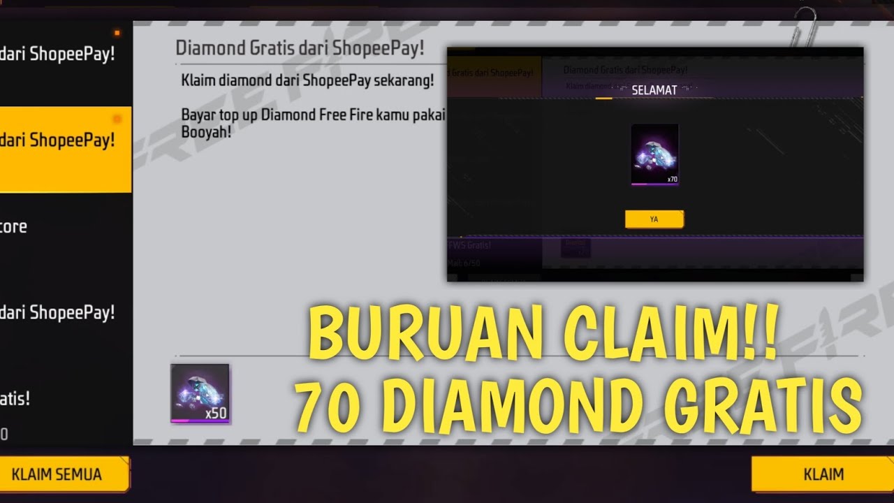 REAL CARA DAPAT DIAMOND FF GRATIS | DARI EVENT SHOPEE PAY