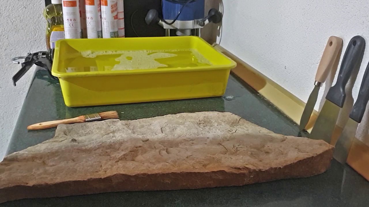 DIY   How to make a silicone mold   concrete stone stamp