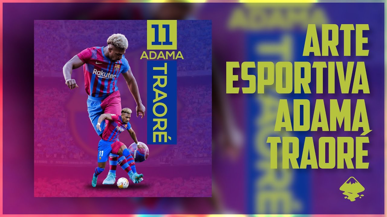 Arte Esportiva Adama Traoré - Barcelona | Inkscape Tutorial