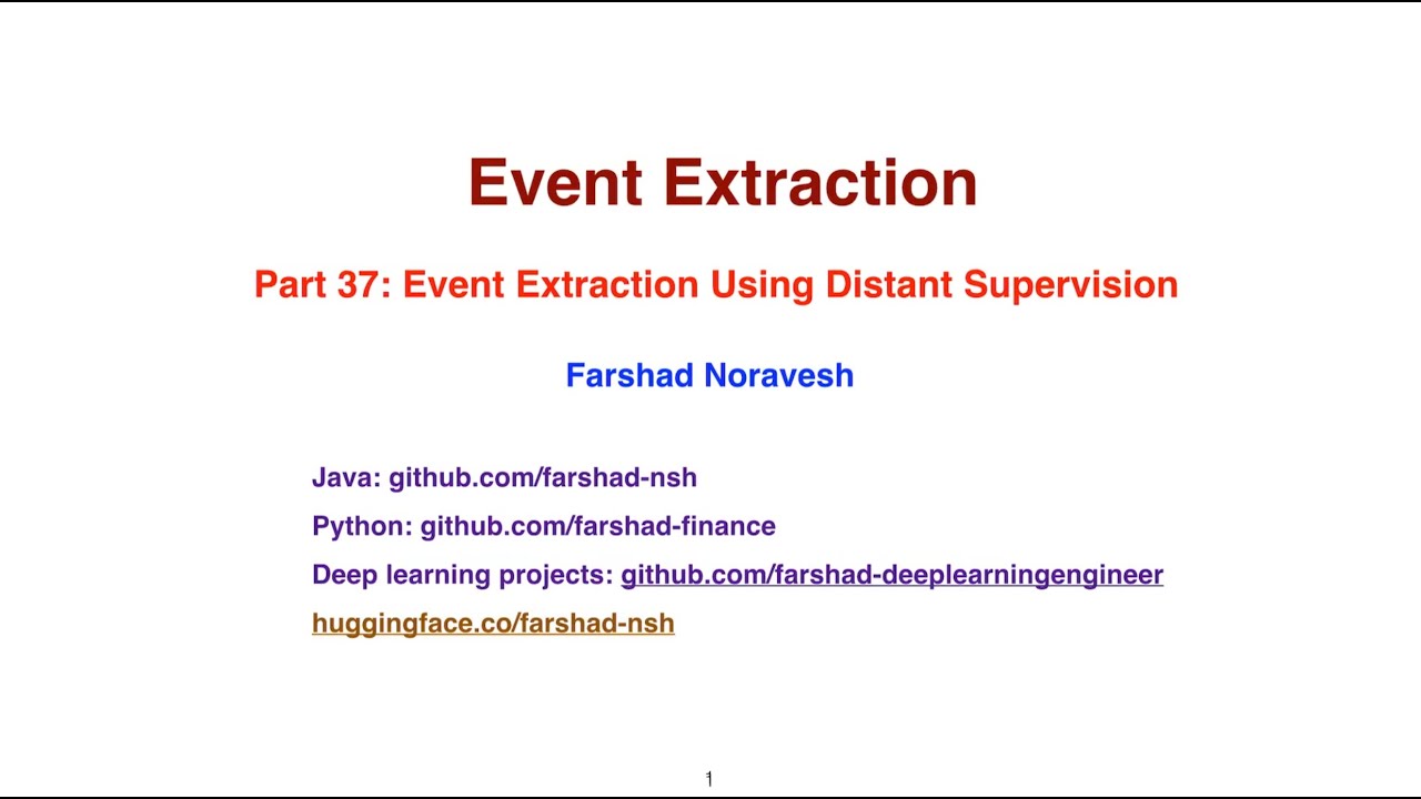 Part 37: event extraction using distant supervision