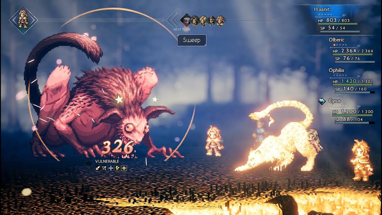 OCTOPATH TRAVELER - Ghisarma (H'aanit Chapter 1 Boss Battle, The Whisperwood)