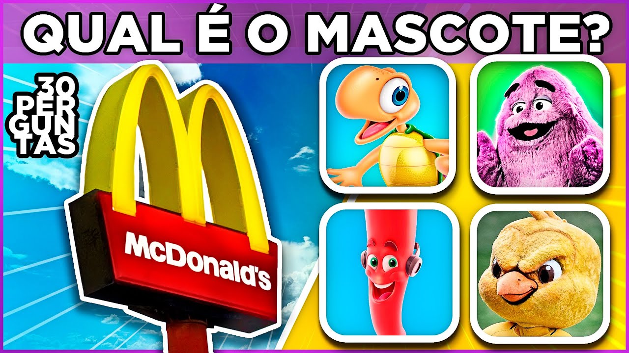 🍔 QUAL É O MASCOTE PELA MARCA? 🍟 Você conhece o mascotes das marcas mais famosas ? #quiz #macaquiz