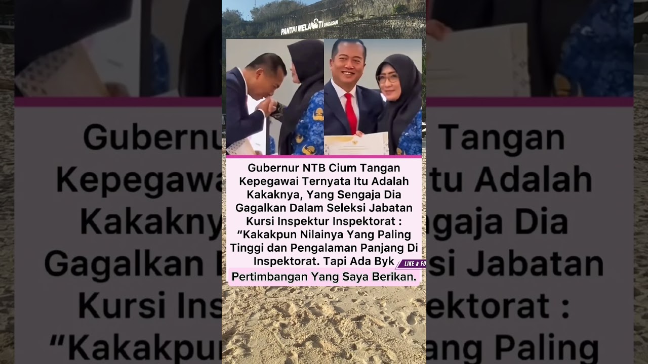 GUBERNUR NTB CIUM TANGAN KEPEGAWAI TERNYATA ITU ADALAH...#shortsfeed #shorts