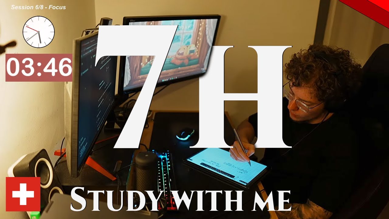 🔴 7-Hour Study With Me 📚 Engineering Student | Pomodoro 50/10 & Rain sounds🌧️
