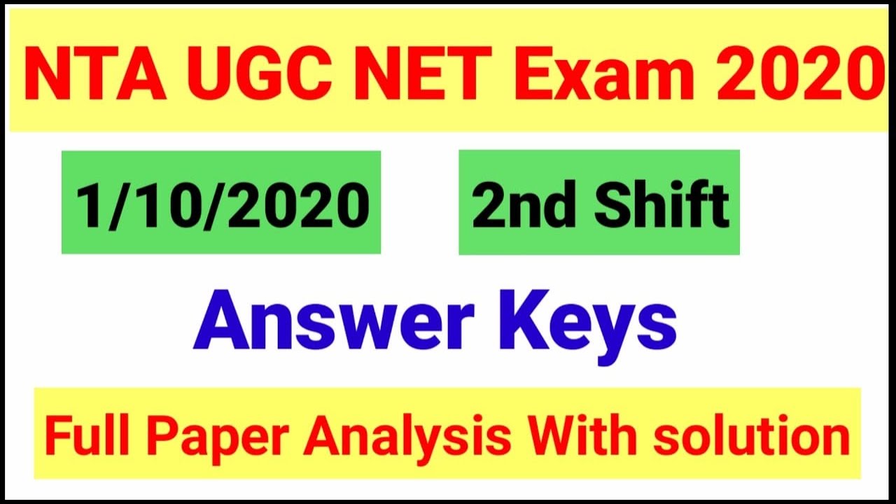 NTA UGC NET Paper Analysis 2nd shift held on 1/10/2020| UGC NET Paper answer keys| NTA NET Exam2020