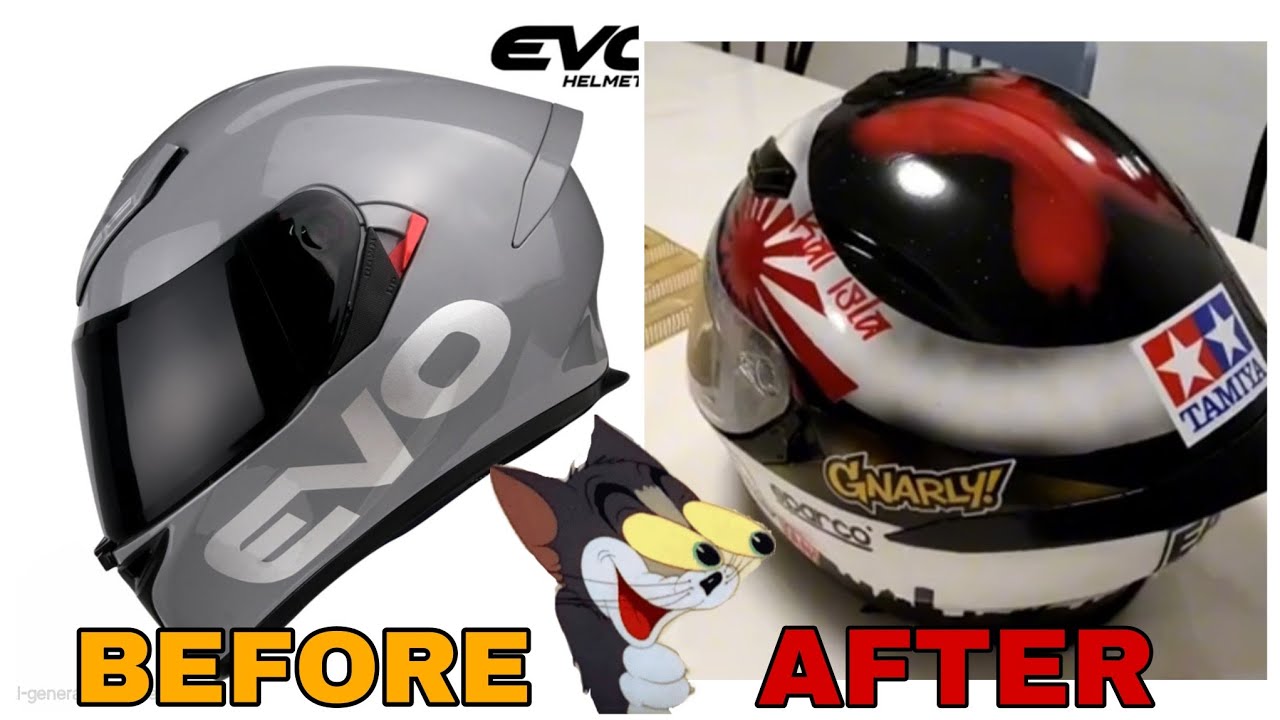 DIY REPAINT | EVO TO AGV HELMET CUSTOM PAINT DESIGN | DIY SPRAY PAINTING | MOTO GP INSPIRED