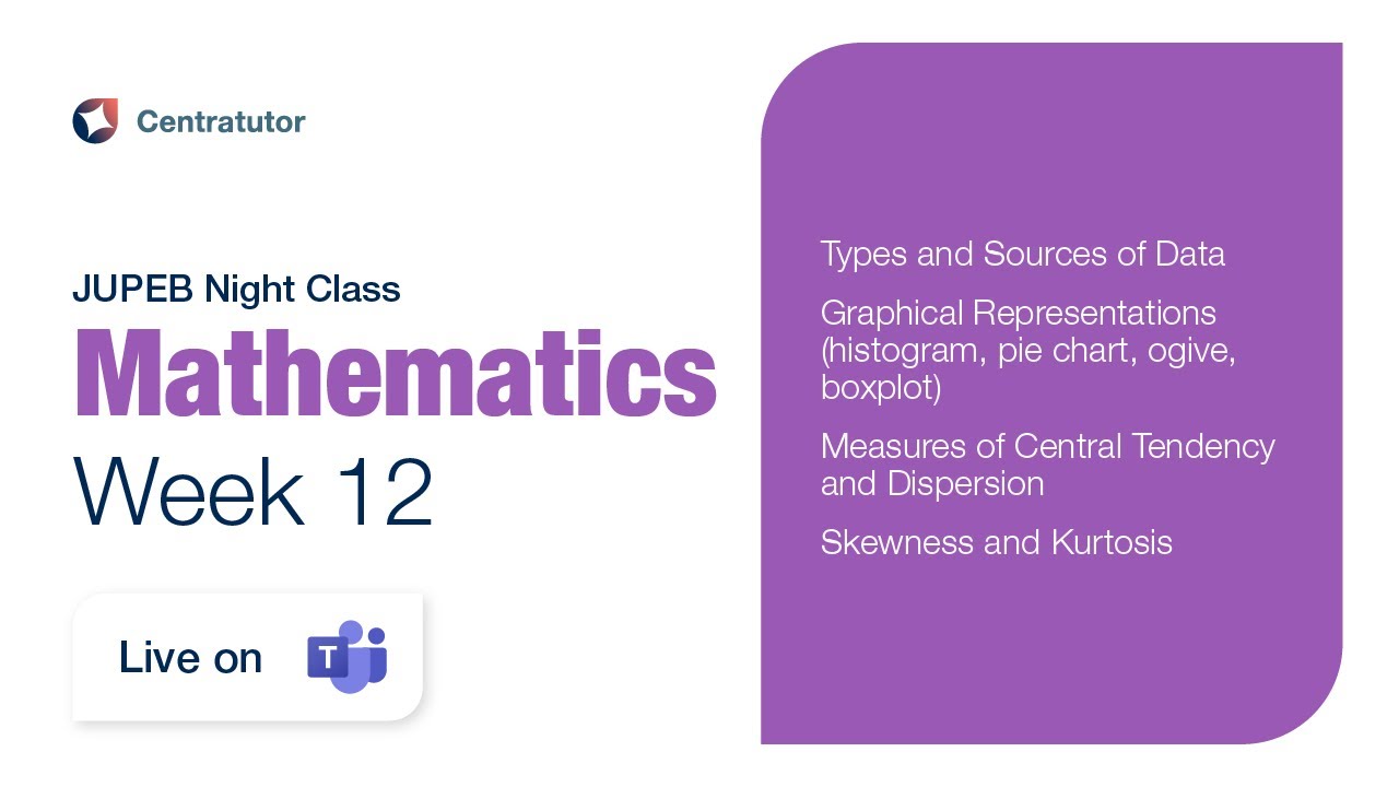 JUPEB Mathematics Night Class 2025 - Week 12