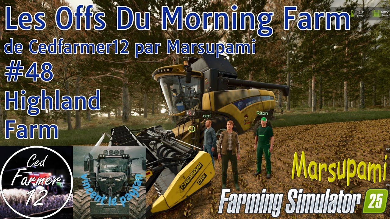 FS25 - Les Offs du Morning Farm #48 - Pulvérisation et moisson de Soja avec Riton - Highland Farm