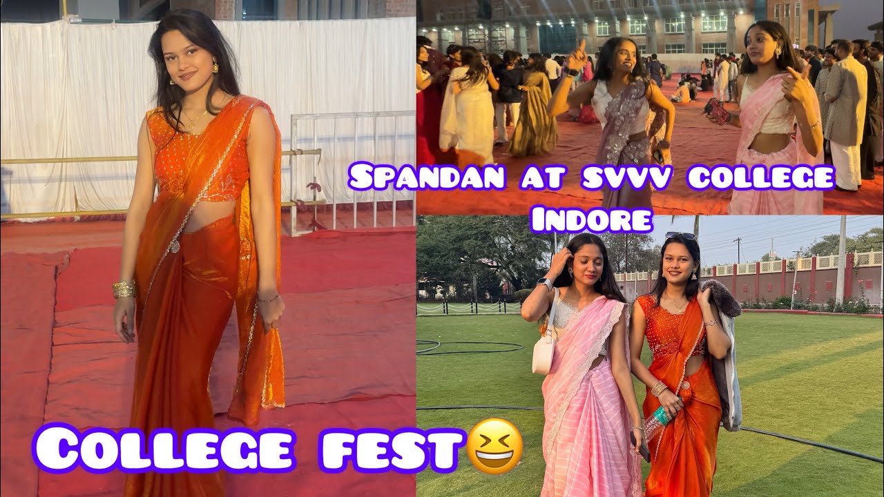 College fest🥰❤️|spandan program at svvv college indore🏫|vaishnav college 😆#college #collegefest 