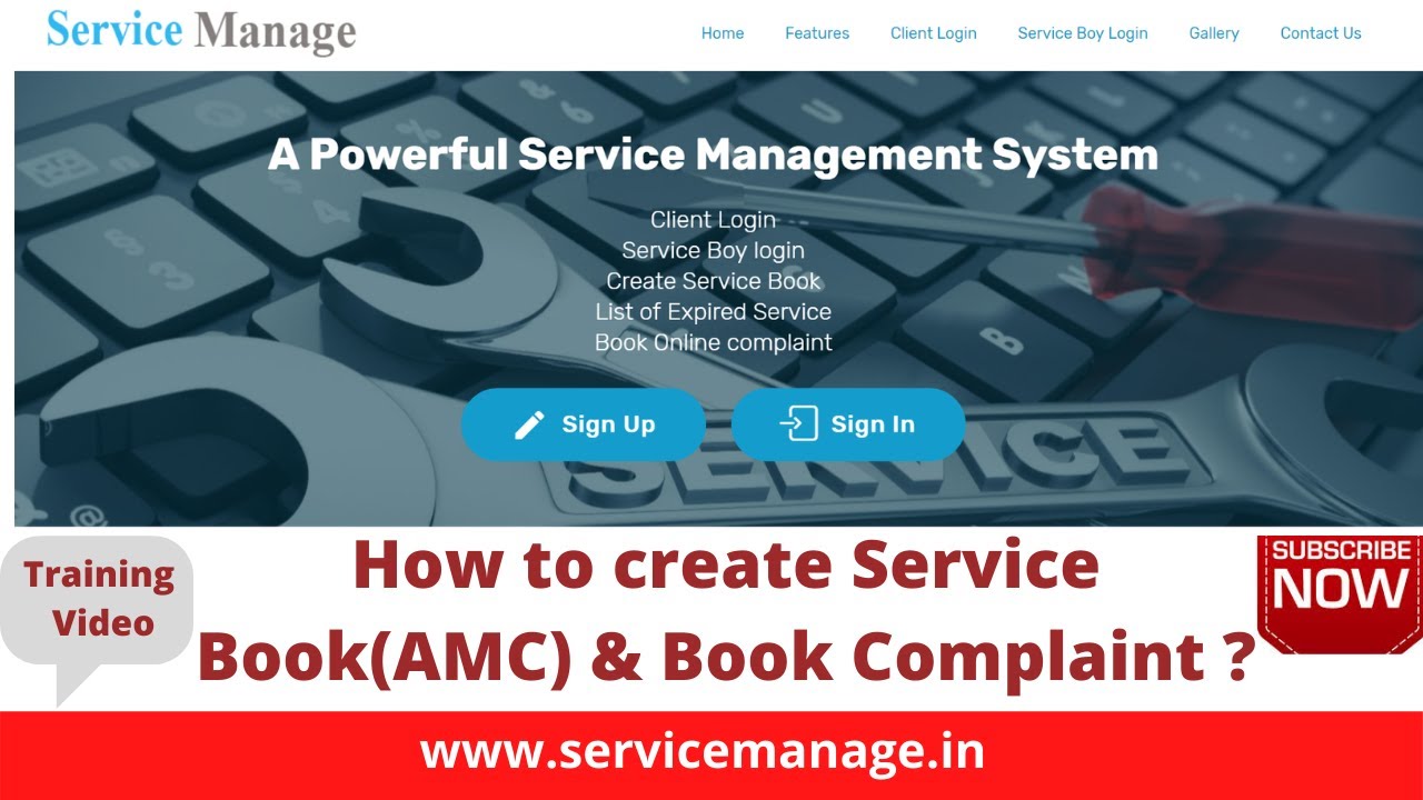 How to create Service Book(AMC) & Book Complaint ?: Servicemanage.in