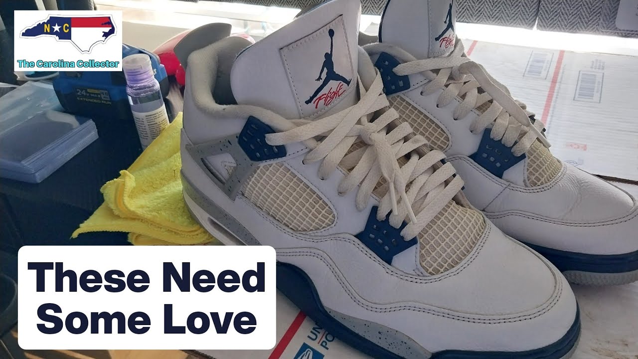 Jordan 4 Navy Cement Sneakers Cleaning & Touching Up LIVESTREAM