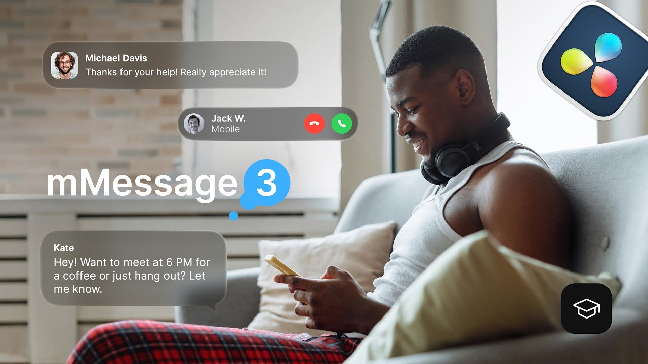 Build modern stories with UI elements for DaVinci Resolve &mdash; mMessage 3 Overview.