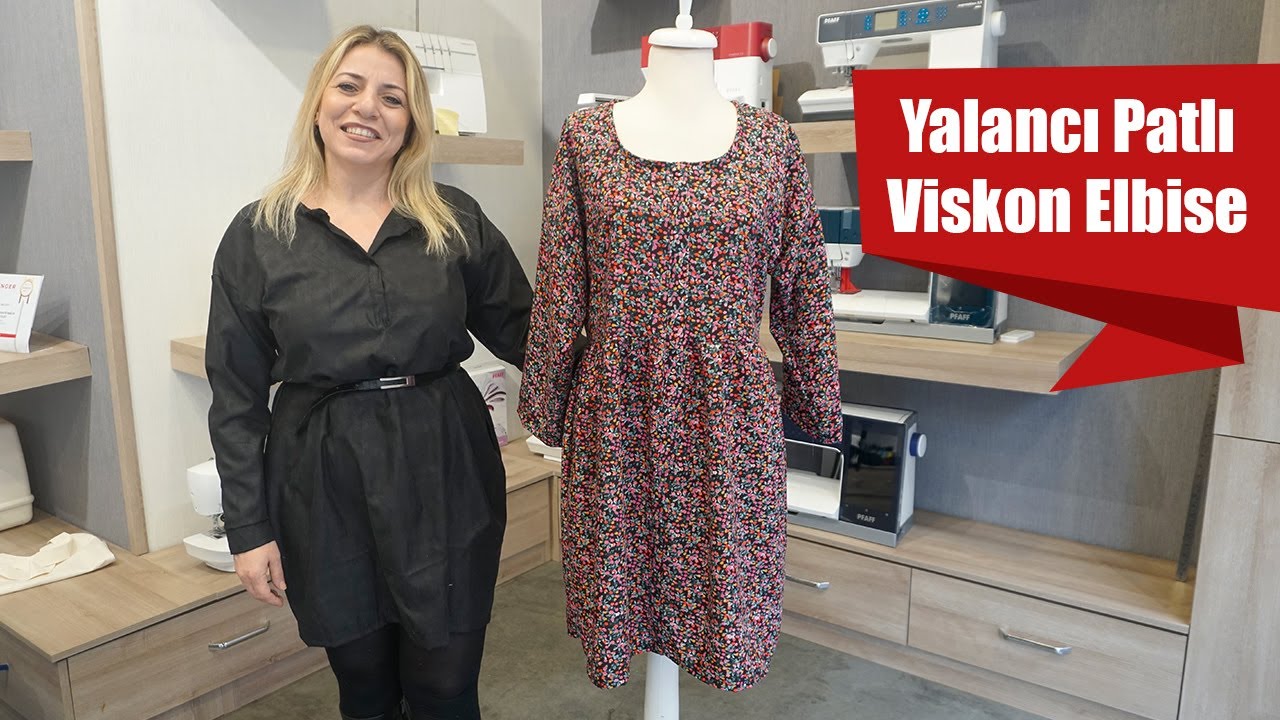 Yalancı Patlı Viskon Elbise Dikimi
