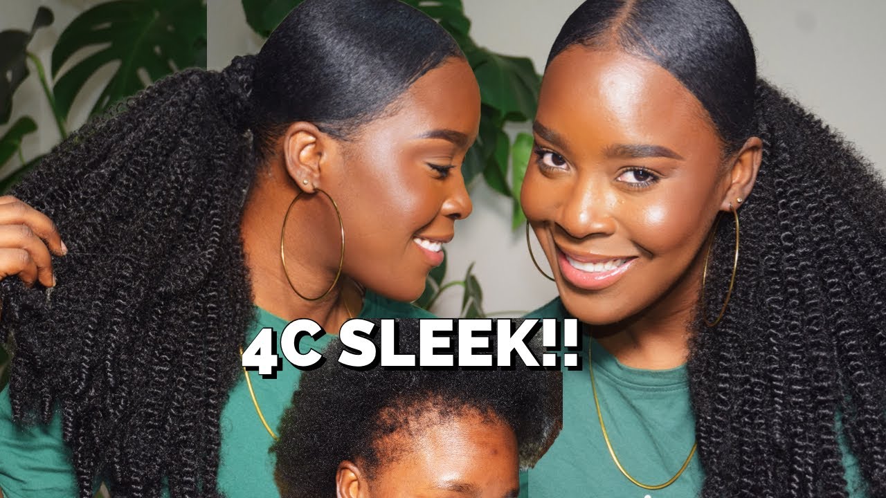 HOW TO SLEEK + LAY LOW BACK MIDDLE PART PONYTAIL | THIN 4C EDGES| Got2B  + Best Edge Control Ever