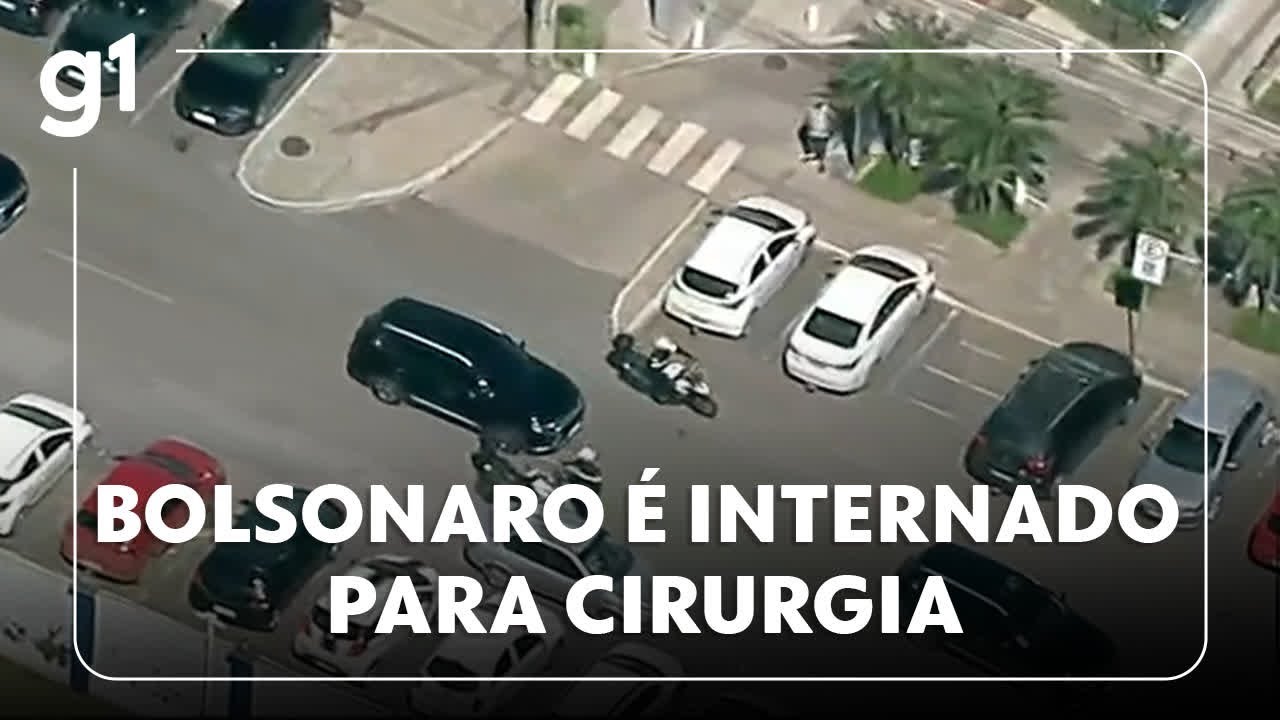 Bolsonaro &eacute; internado em hospital em Bras&iacute;lia; ex-presidente far&aacute; cirurgia para tratar h&eacute;rnia